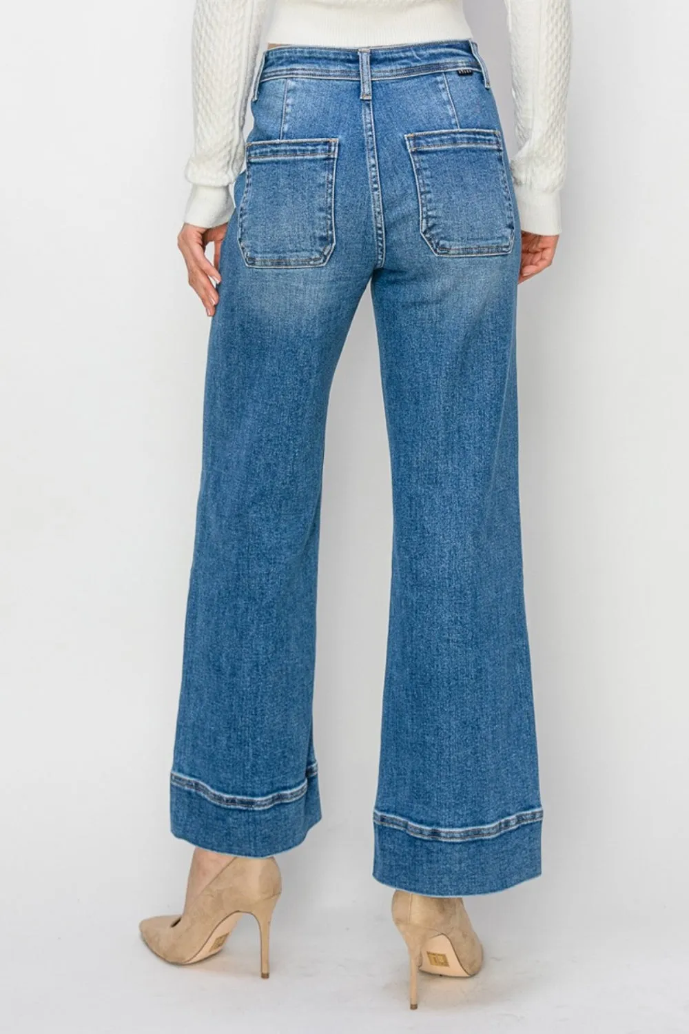 TEEK - Medium Wash Full Size High Rise Wide Leg Jeans