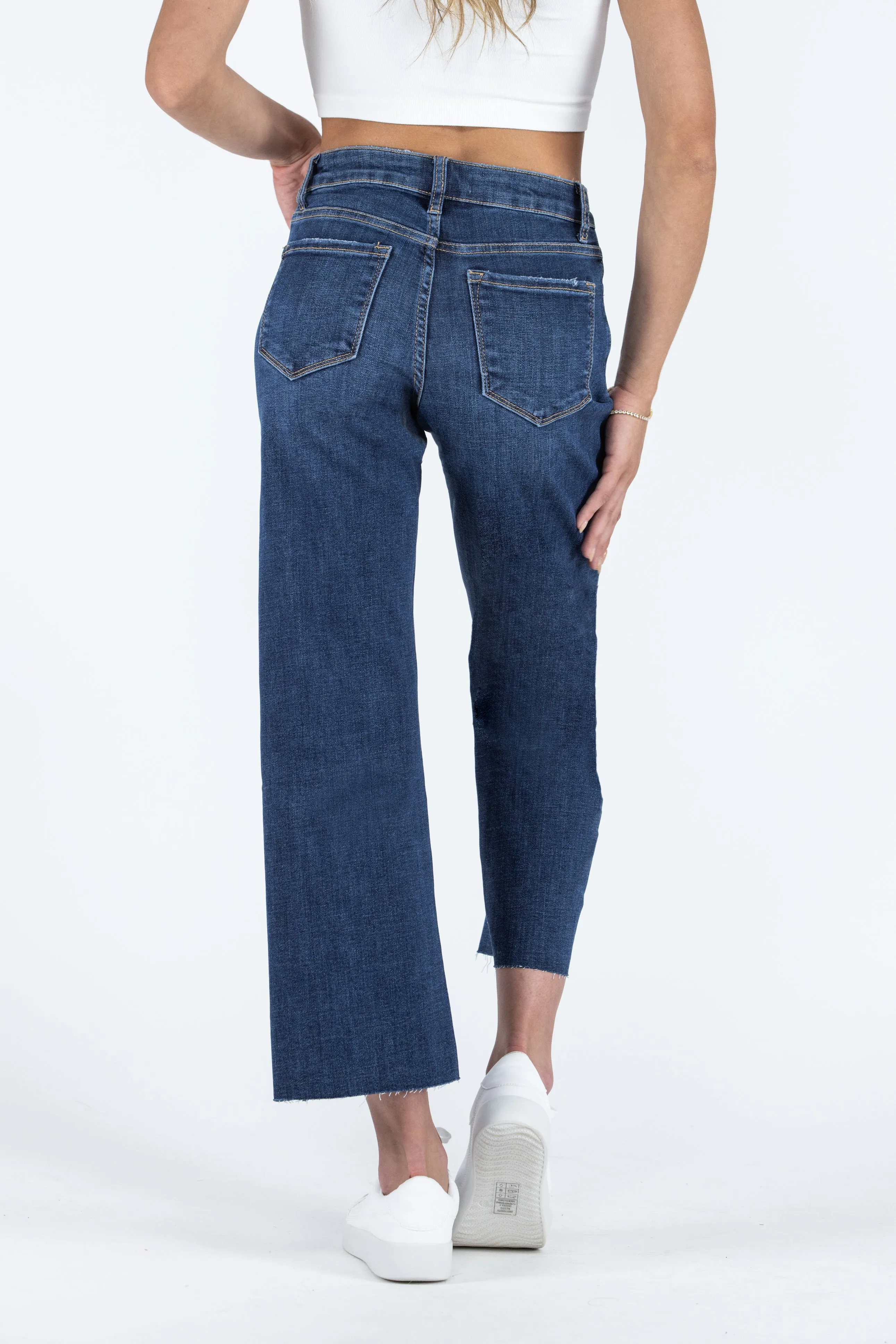 The Addison from Lovervet: Mid-Rise Tummy Control Wide Leg Denim