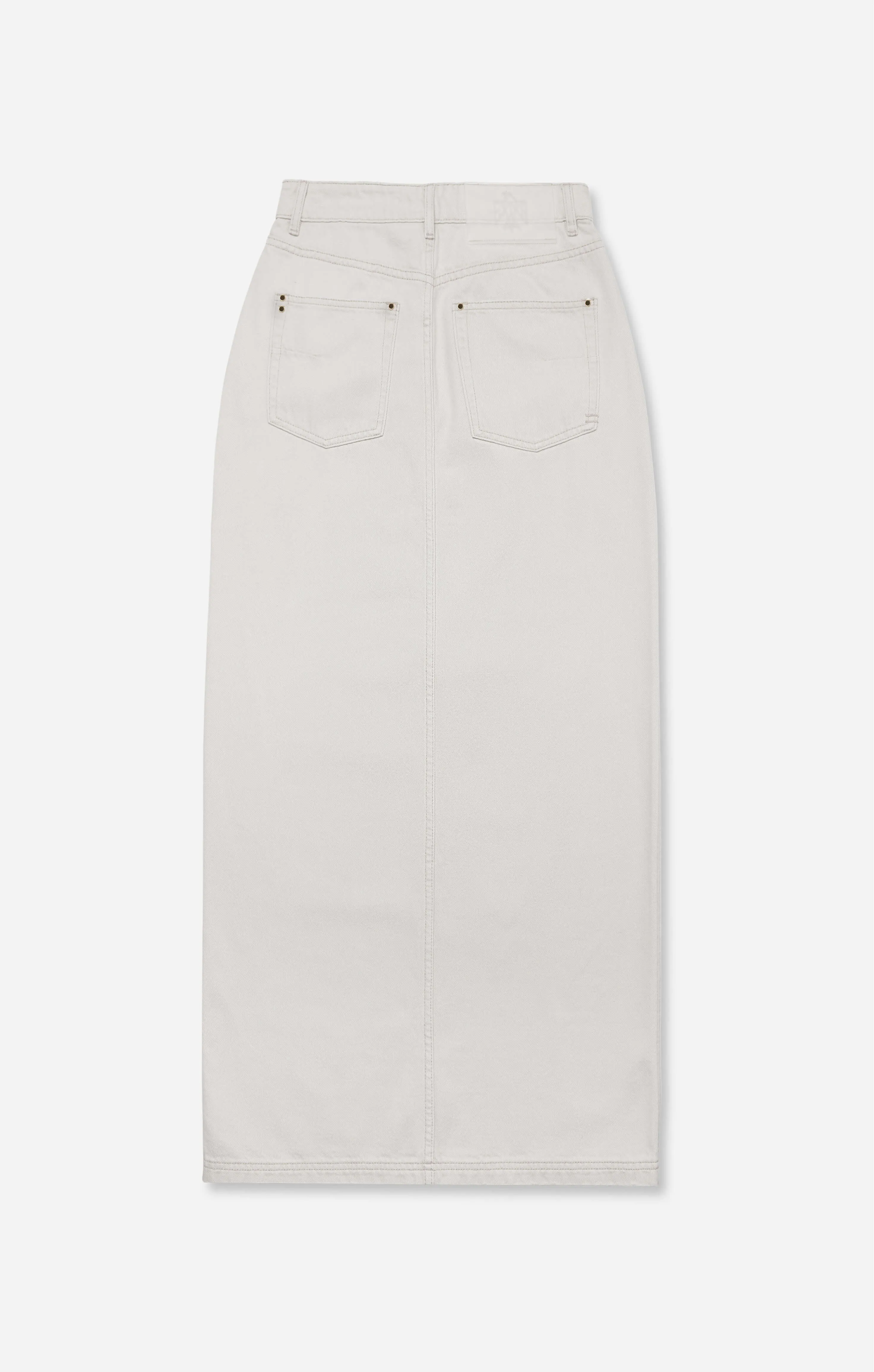 THE DENIM MAXI SKIRT - WASHED STONE