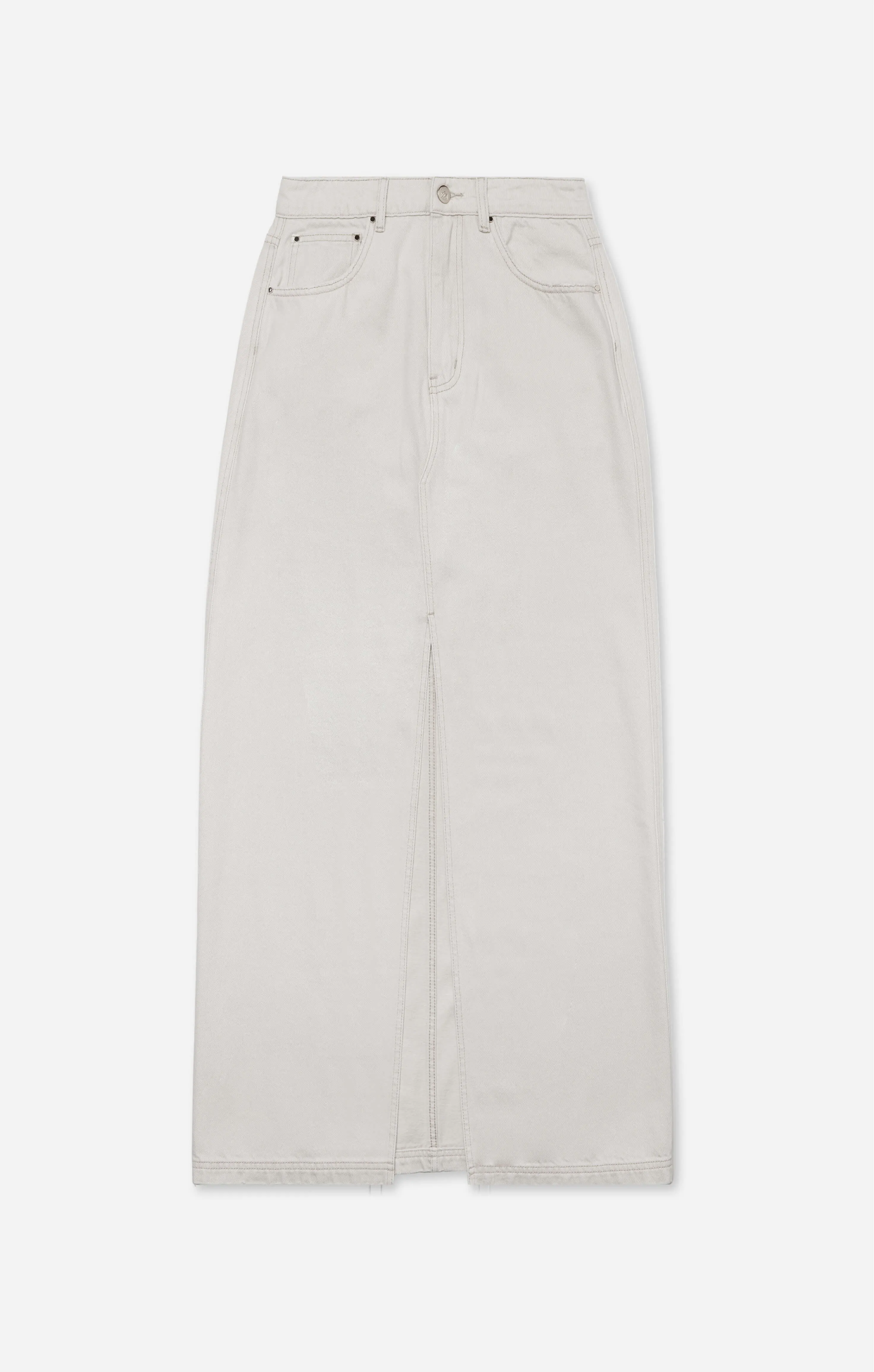 THE DENIM MAXI SKIRT - WASHED STONE