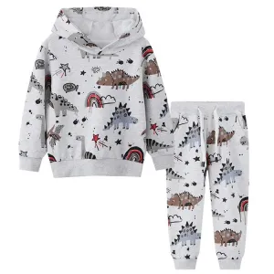 Toddler Boys Dinosaur Print Hoodie Set