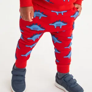 Toddler/Kid Boy's All-over Dinosaur Print Red Pants