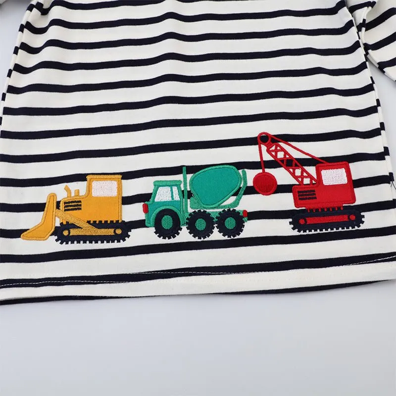 Toddler/Kid Boy's Three Vehicle Print Design Cotton T-shirt