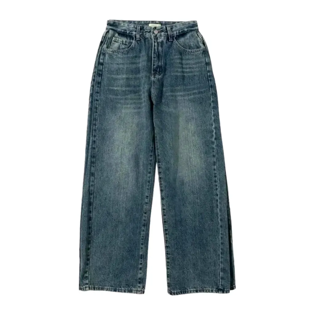 Vintage faded high waist men's jeans