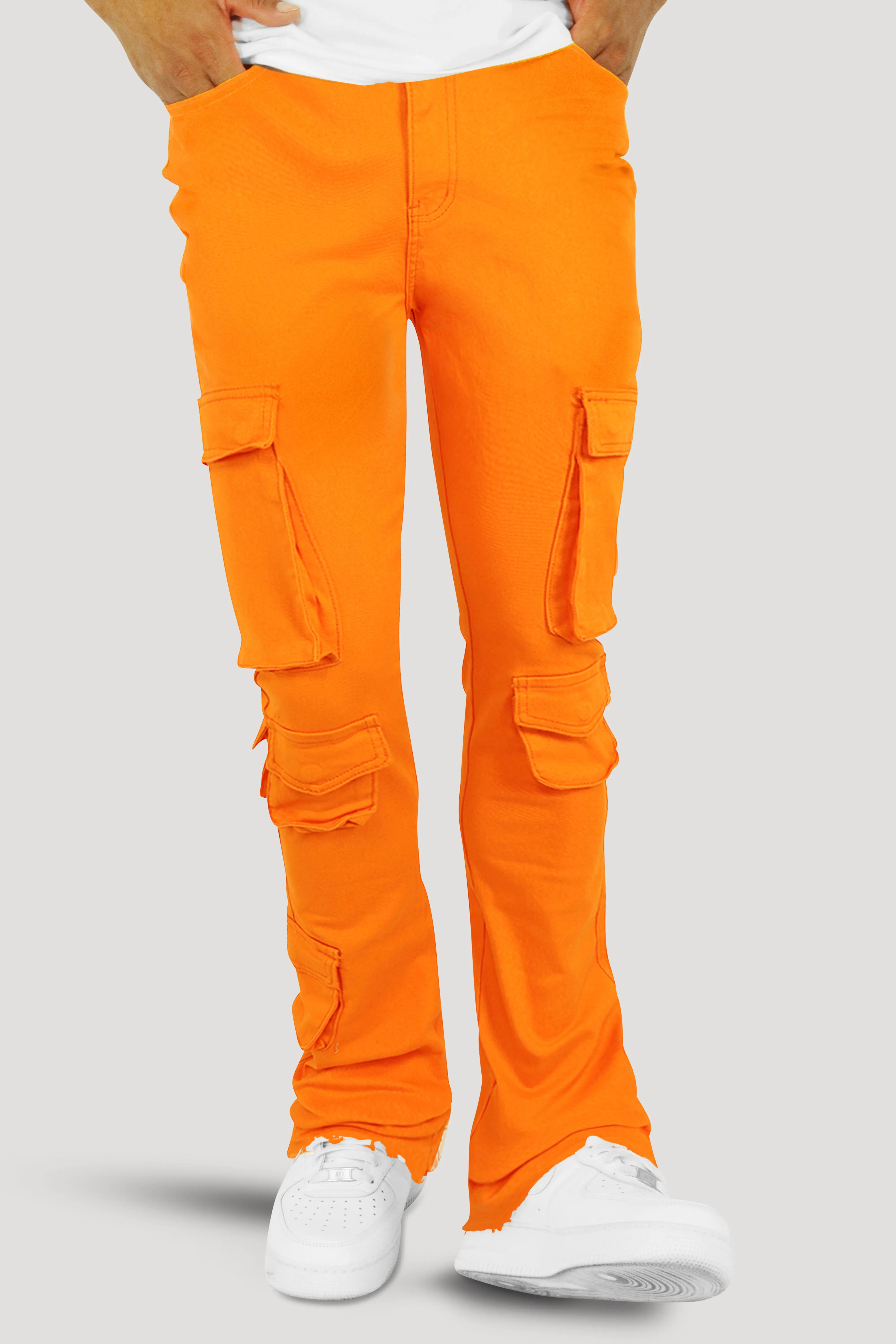 Vortex Cargo Stacked Denim (Orange)