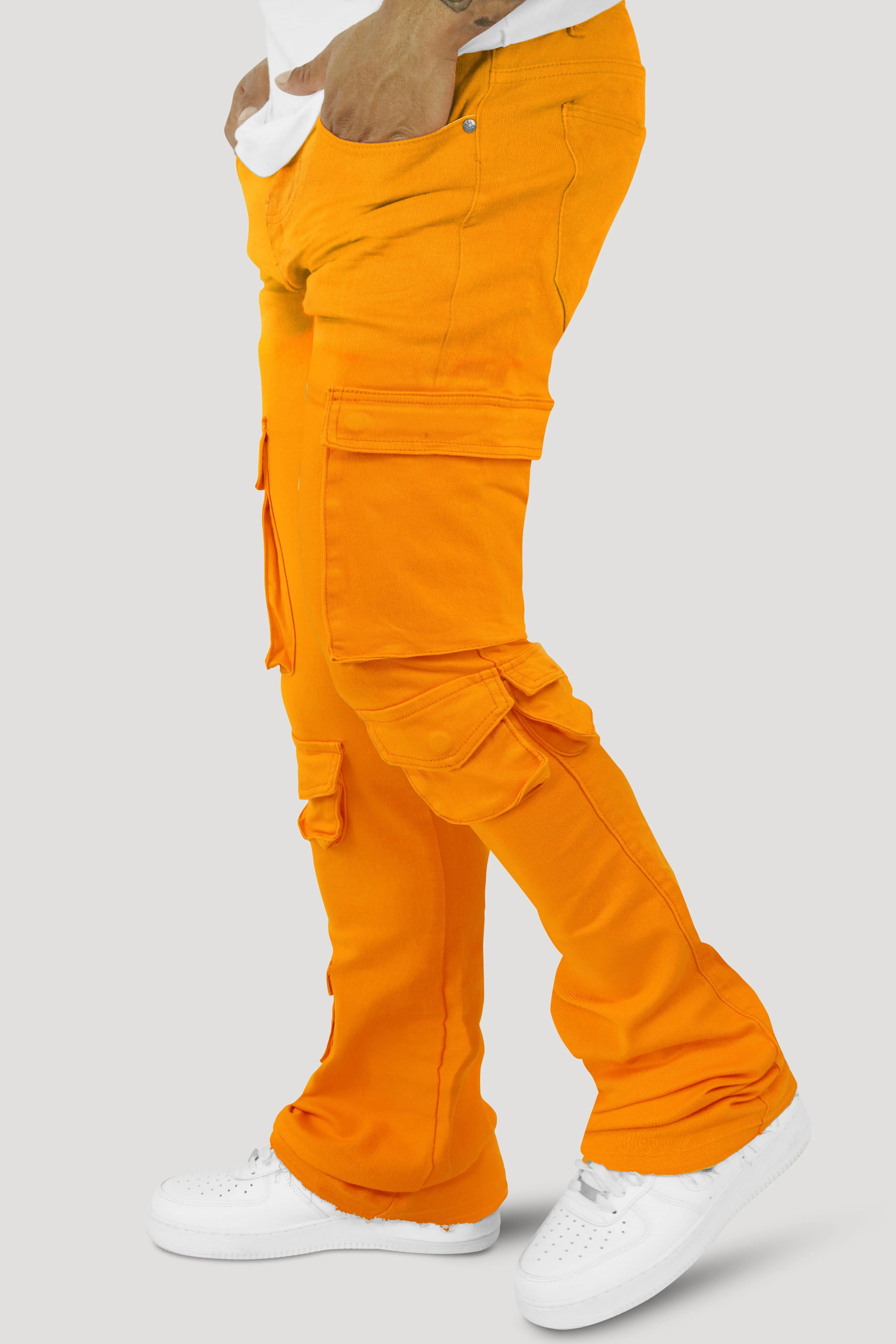 Vortex Cargo Stacked Denim (Orange)