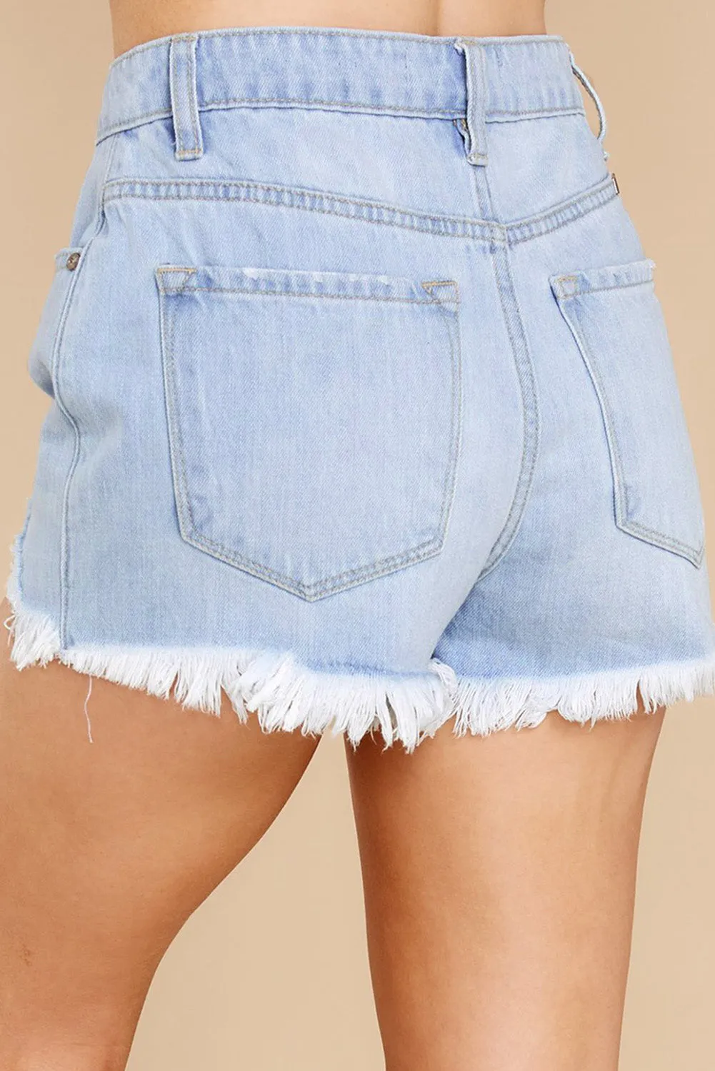 Womens Casual Jeans Distressed Frayed Denim Shorts