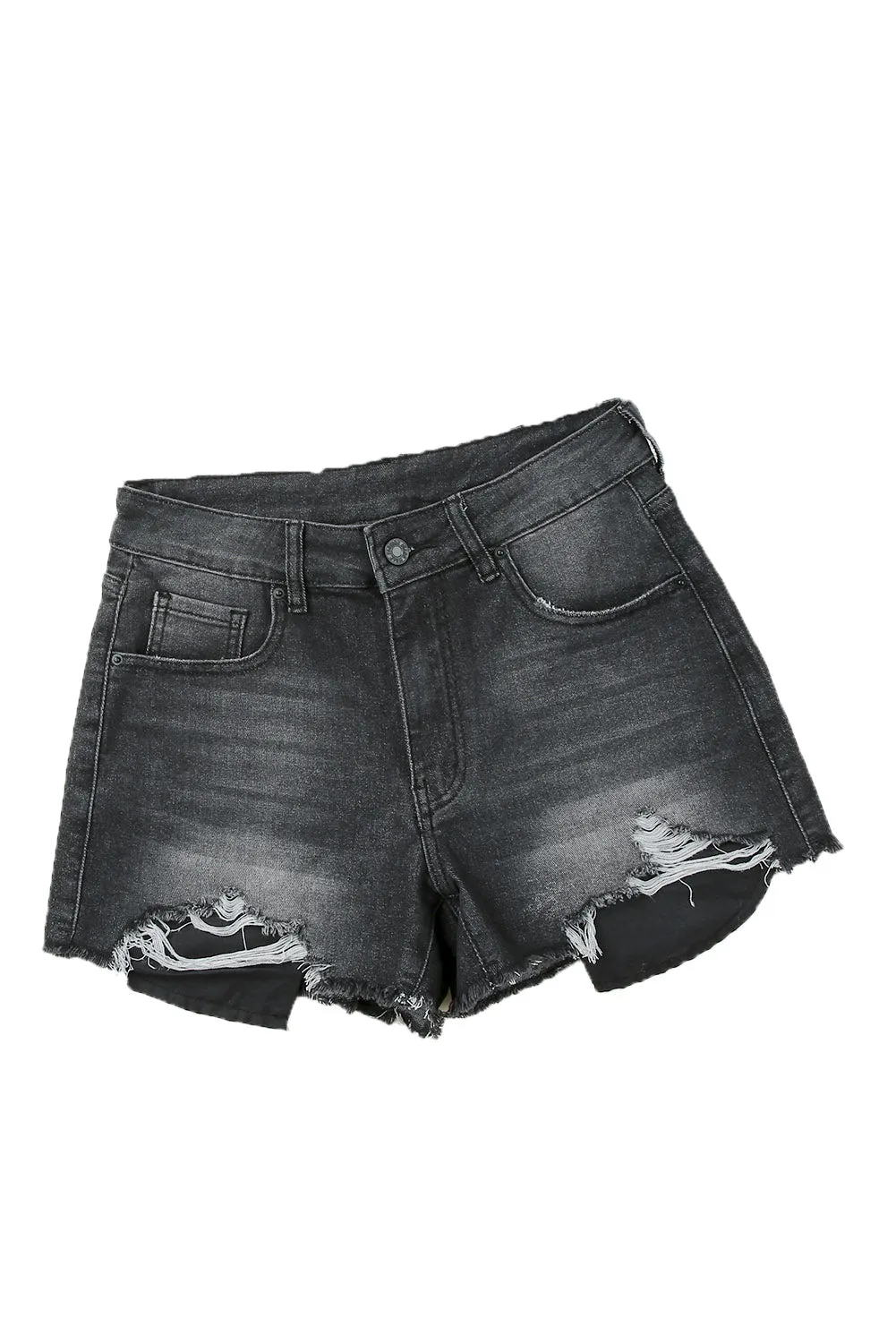 Womens Casual Jeans Distressed Frayed Denim Shorts