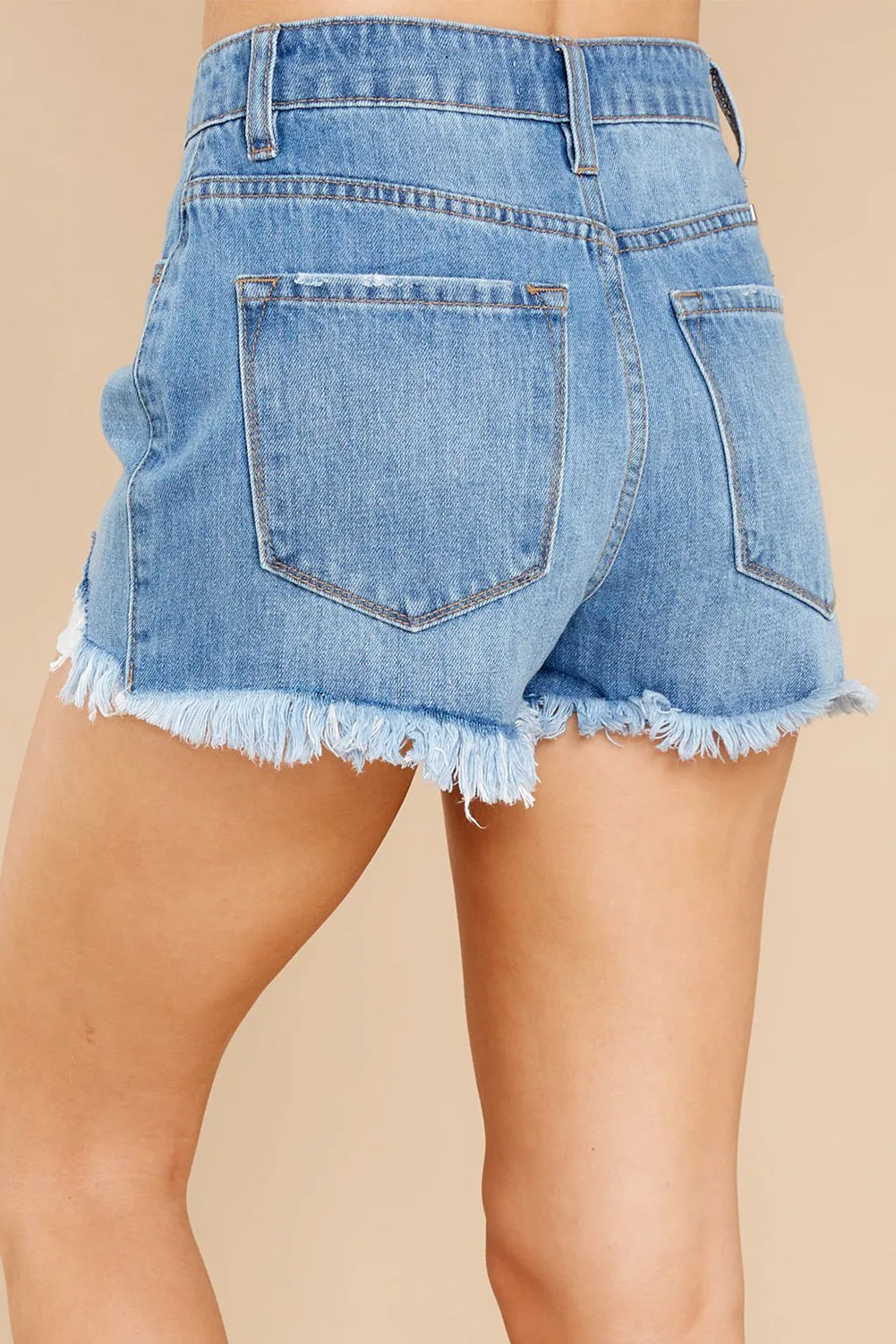 Womens Casual Jeans Distressed Frayed Denim Shorts