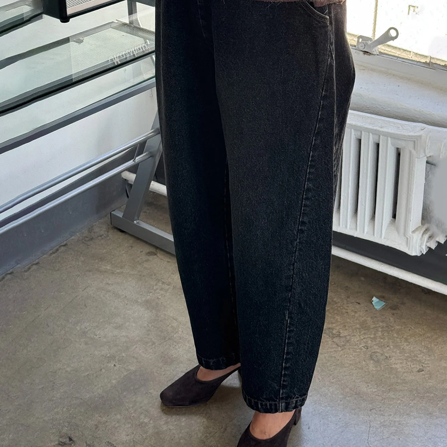 Womens Cotton Arc Pants - Black Denim